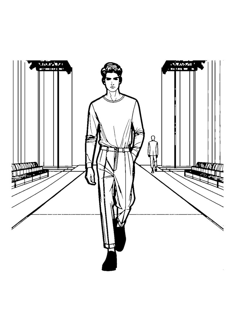 Mann auf dem Laufsteg