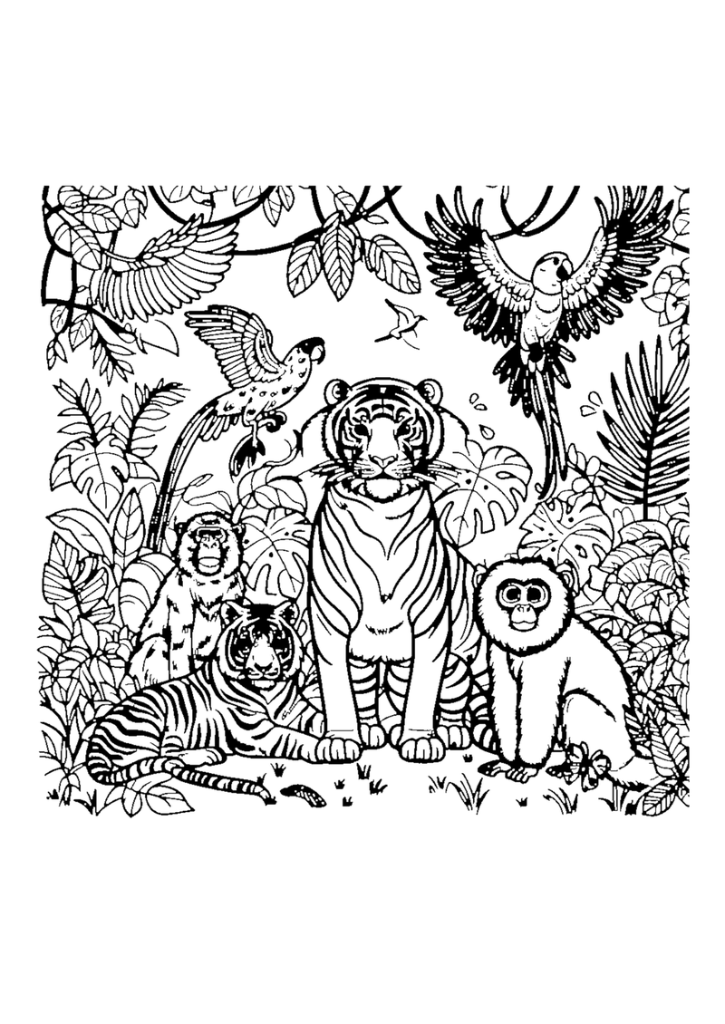 Wilde Tiere im Dschungel