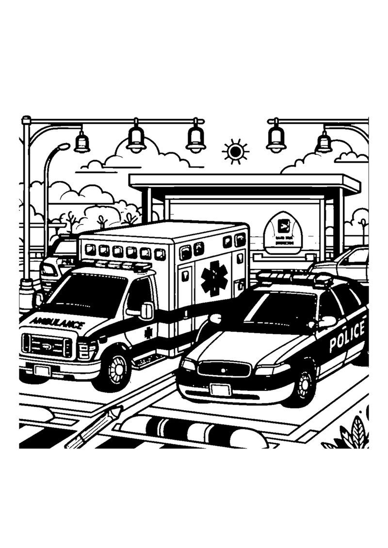 Krankenwagen und Polizei