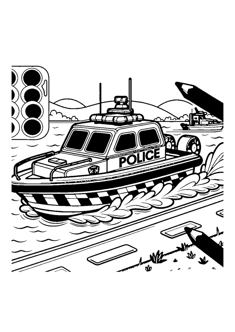 Polizeiboot im Einsatz