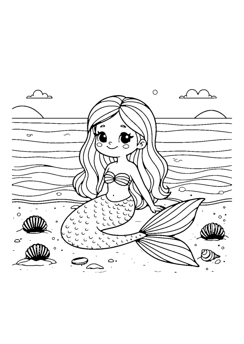 Meerjungfrau am Strand