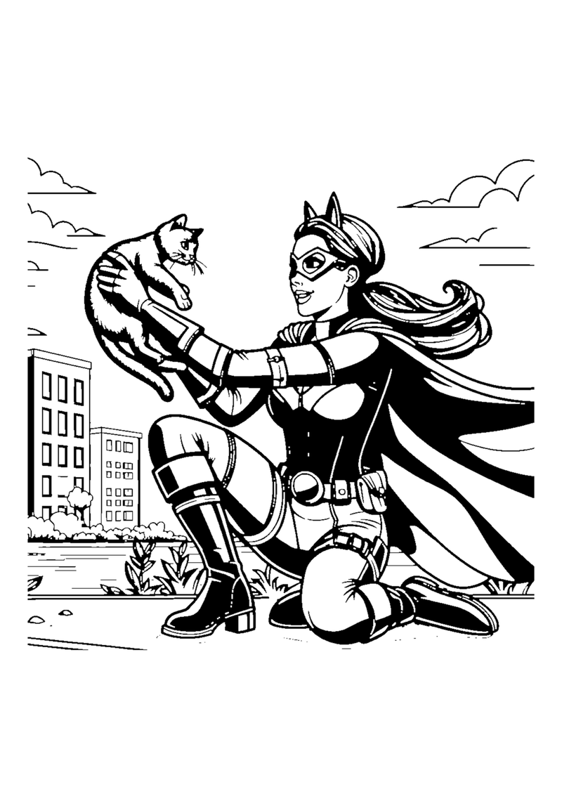 Superheldin rettet Katze