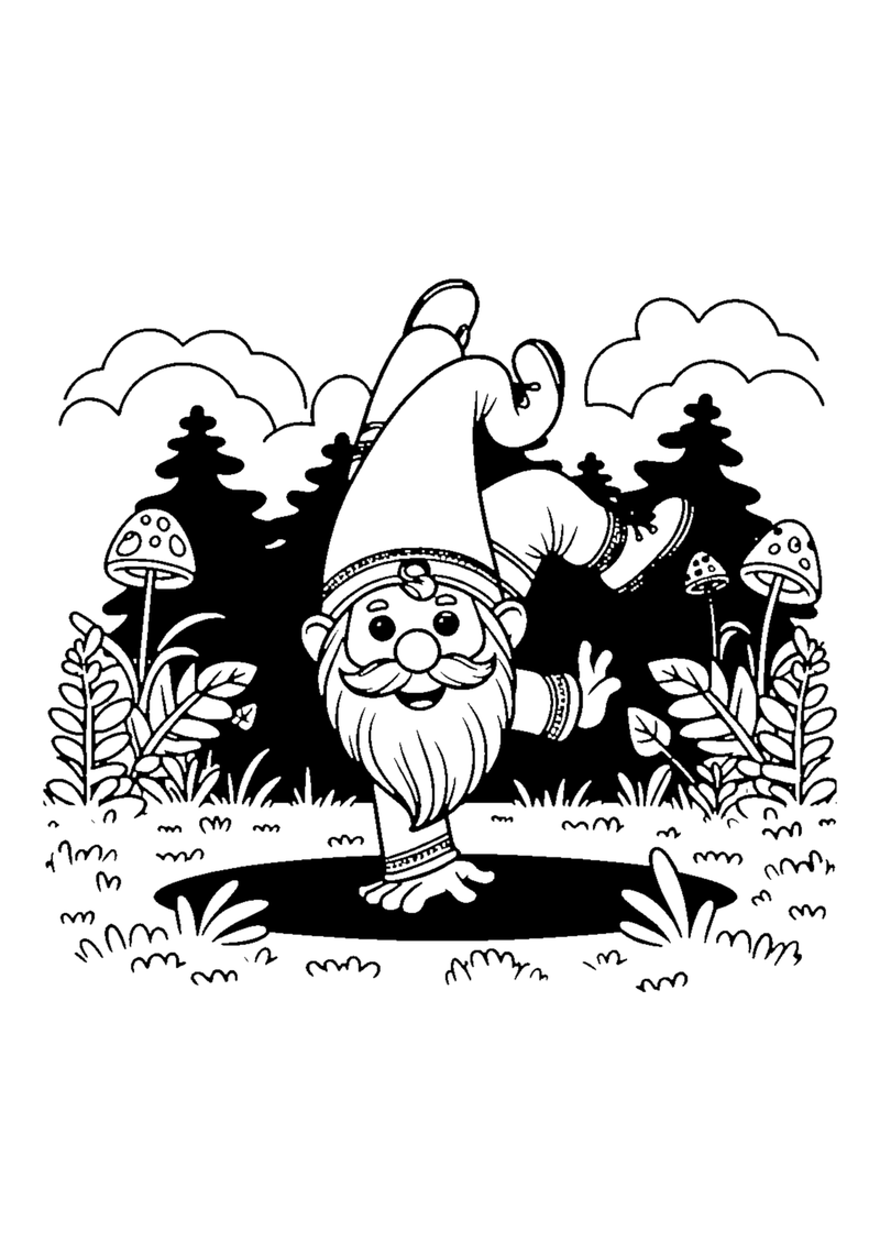 Wichtel macht Handstand