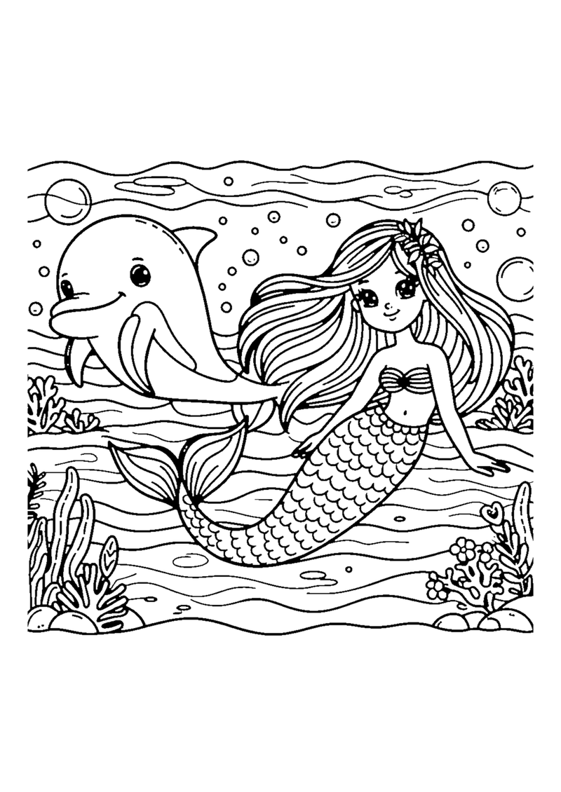 Meerjungfrau mit Delfin