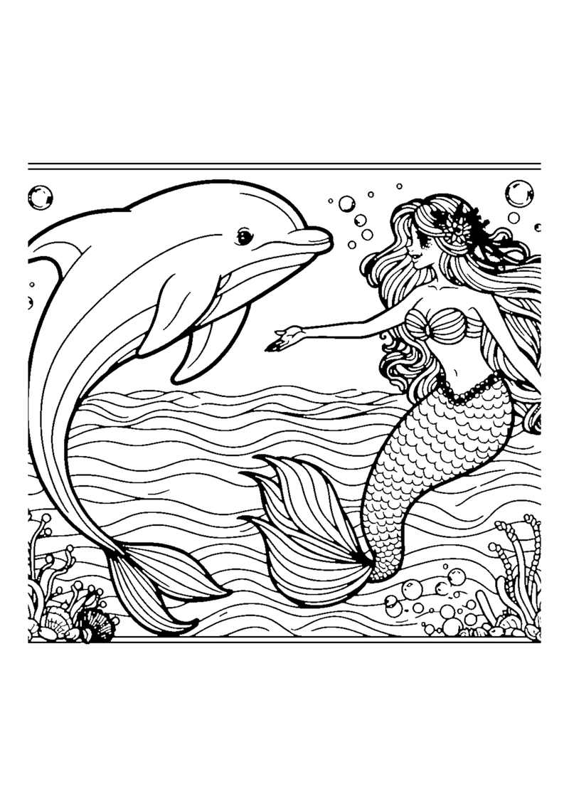 Meerjungfrau und Delfin