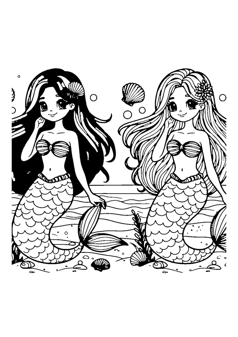 Zwei Meerjungfrauen
