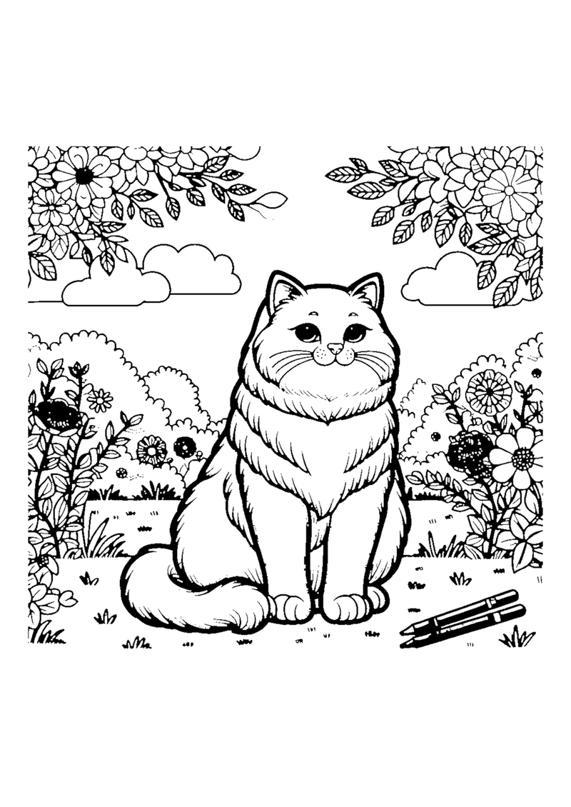 Süße Katze im Garten