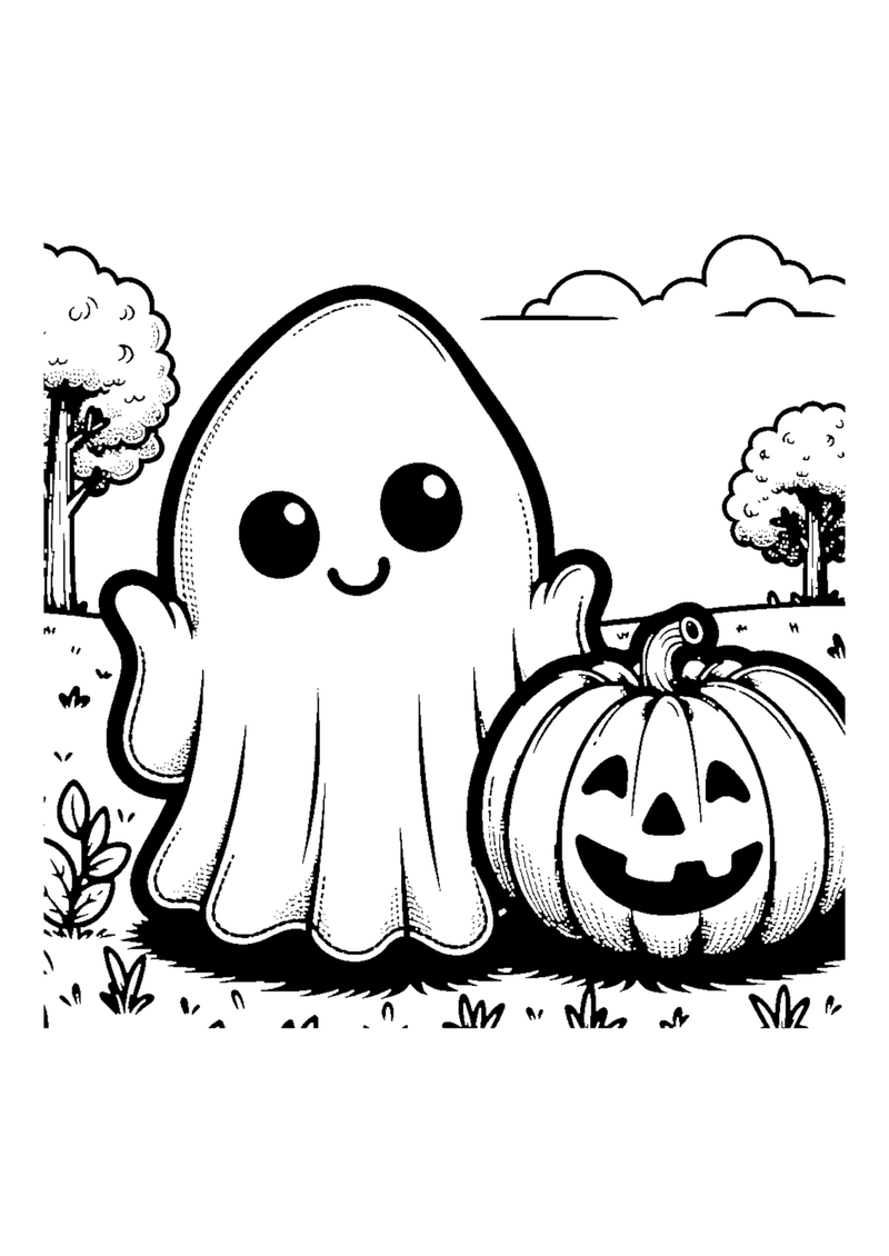Gespenst und Kürbis