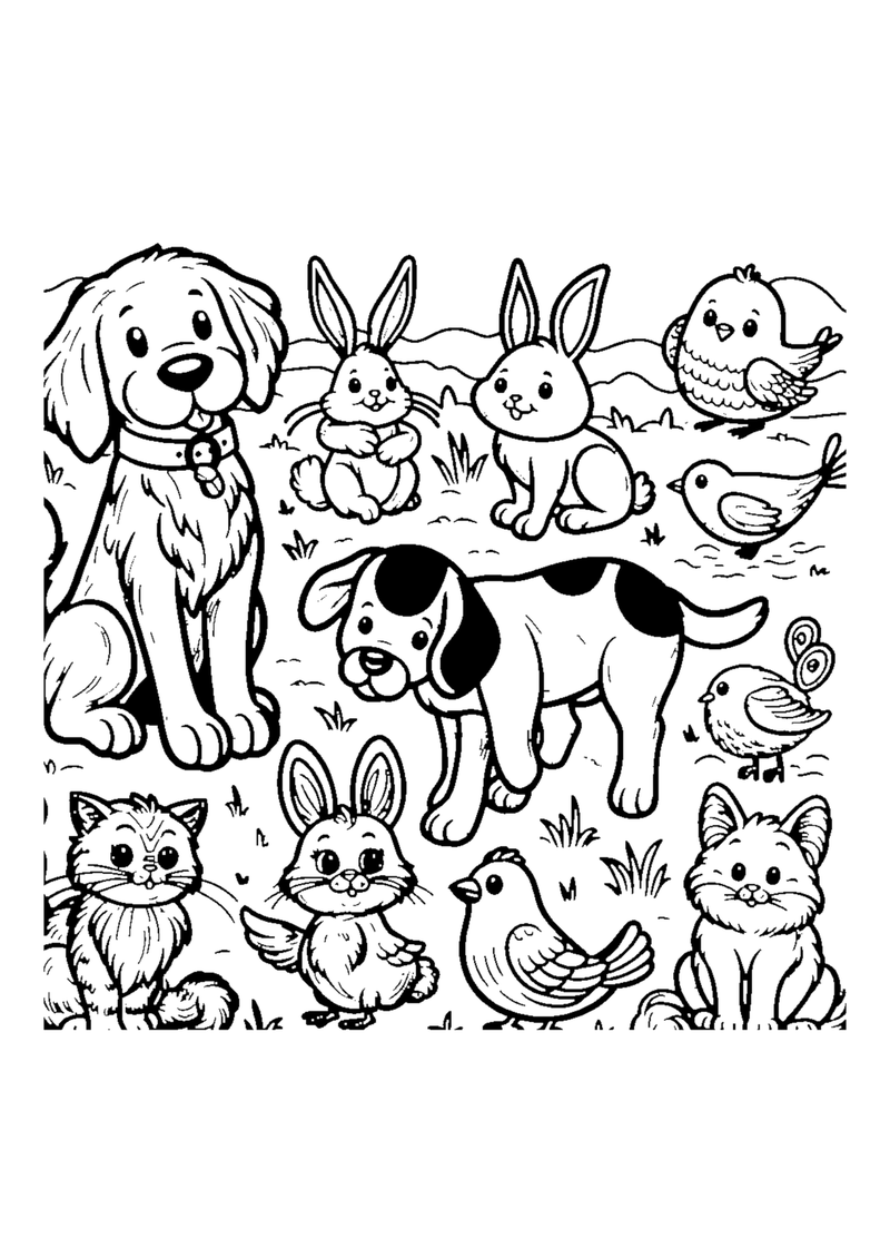 Verschiedene Haustiere