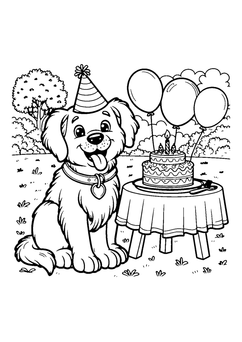 Hund bei der Geburtstagsparty