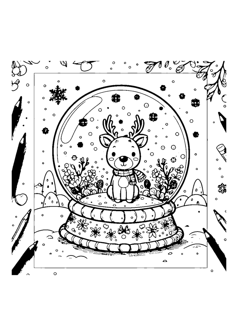 Schneekugel mit Rentier