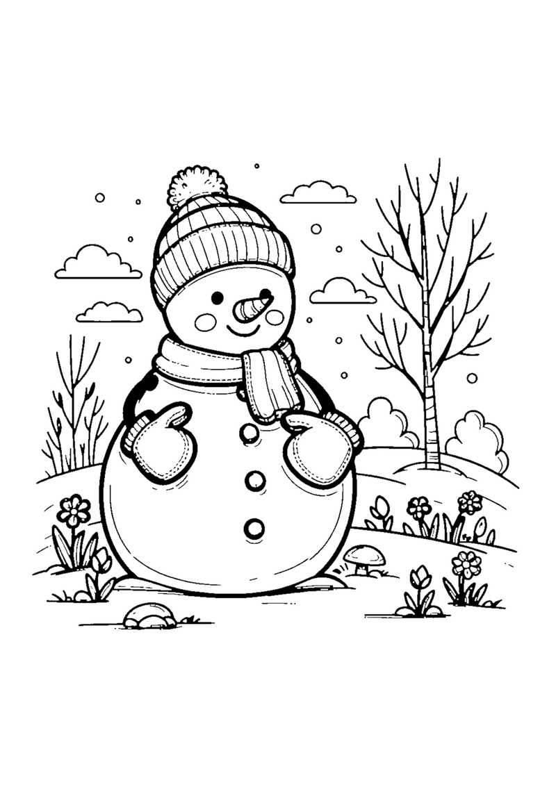 Schneemann mit Handschuhen