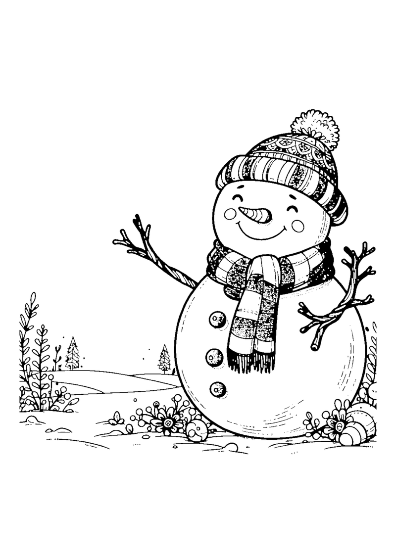 Schneemann mit Schal
