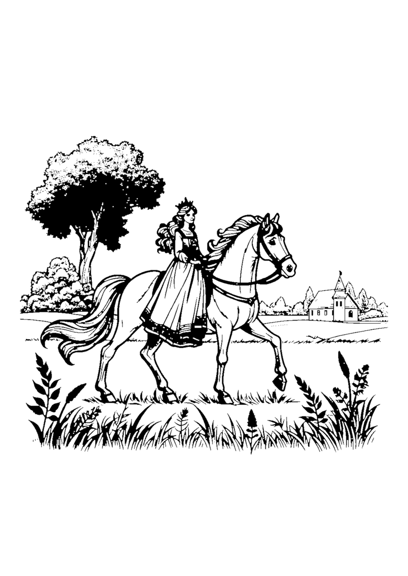 Prinzessin auf Pferd