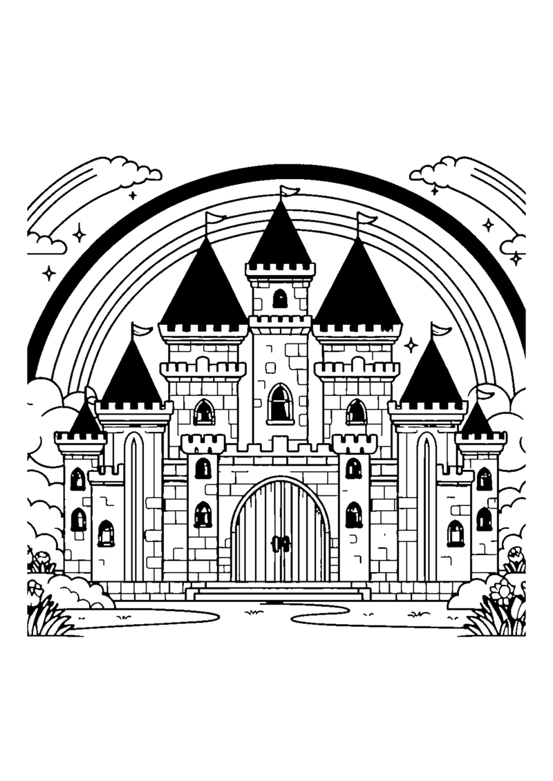 Schloss mit Regenbogen