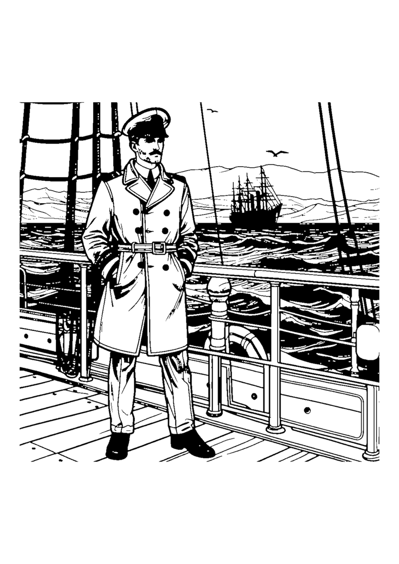 Kapitän auf dem Meer