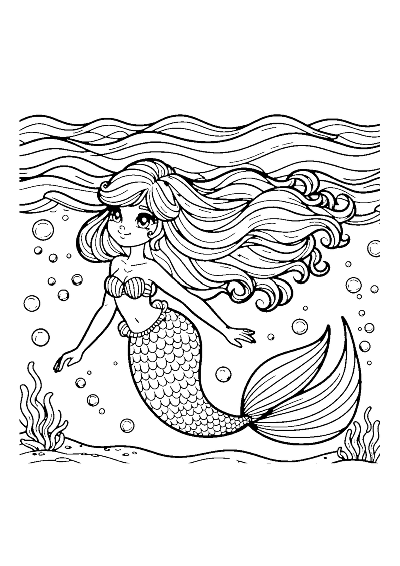 Meerjungfrau im Wasser