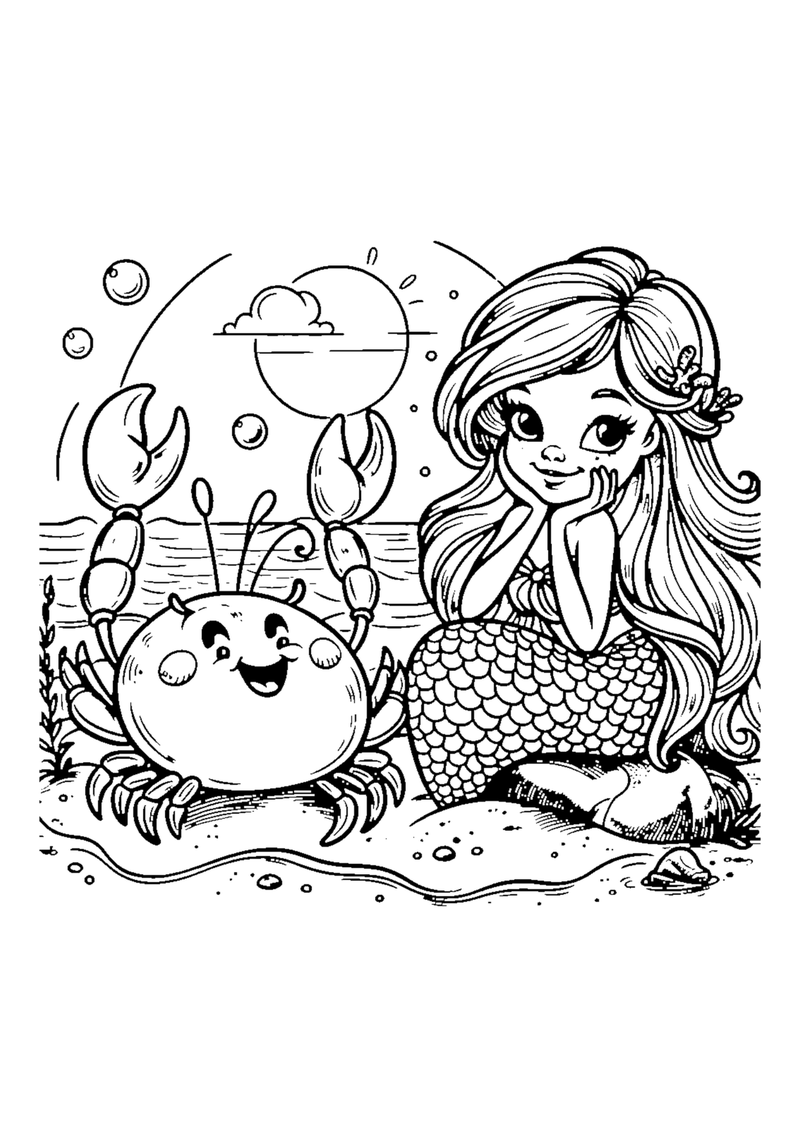 Meerjungfrau und Krabbe