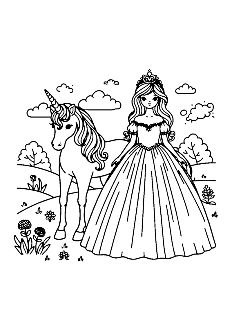 Prinzessin mit Einhorn