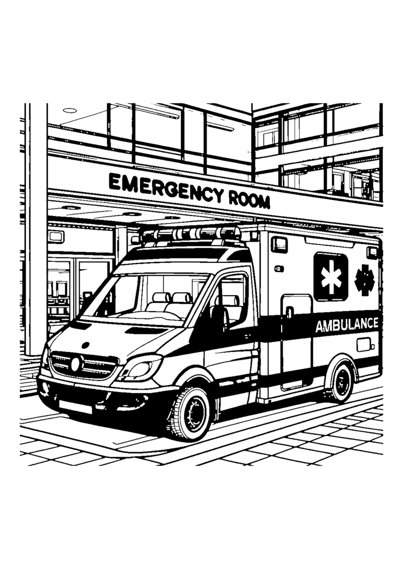 Krankenwagen in der Notaufnahme