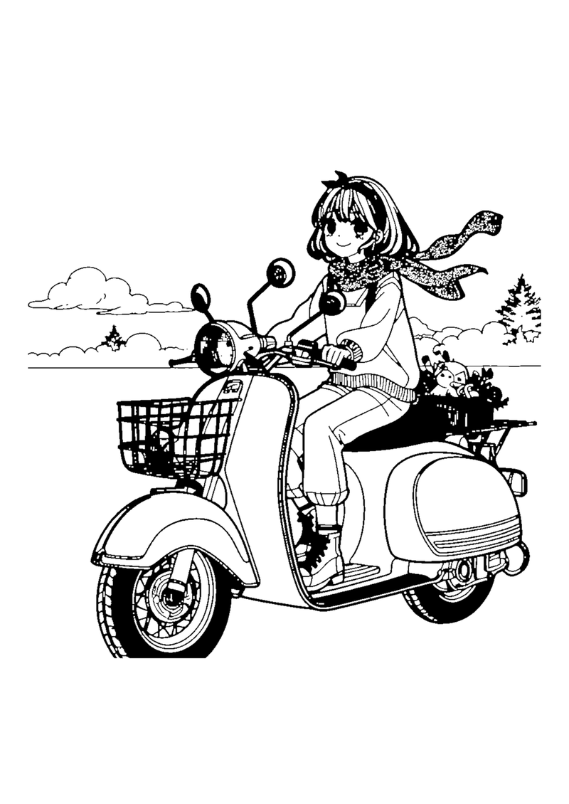 Mädchen auf Motorrad