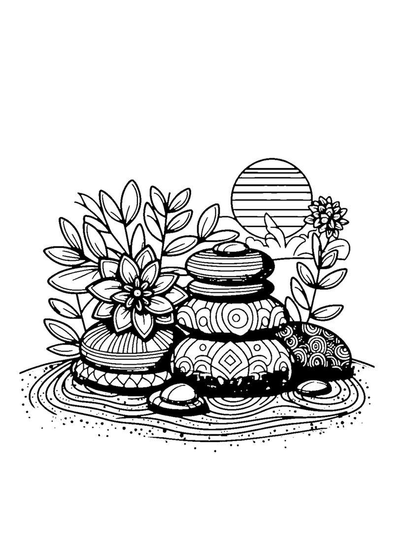 Dekorativer Sand und Steine