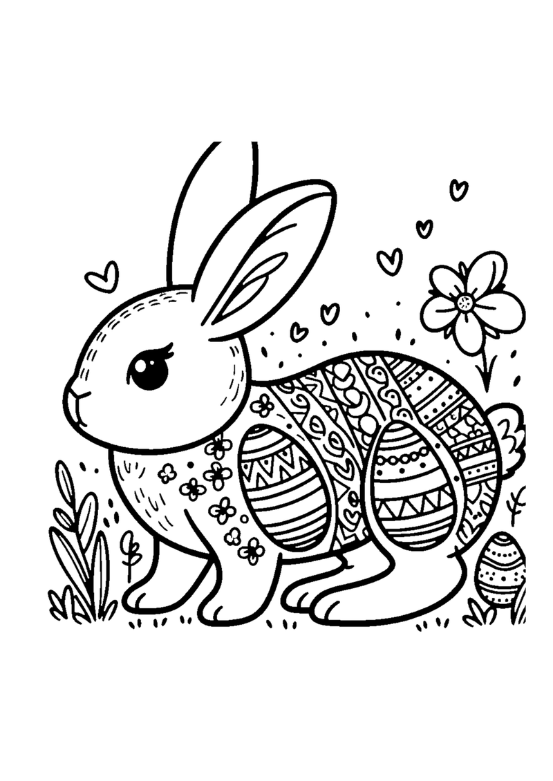 Hase mit Ostermuster