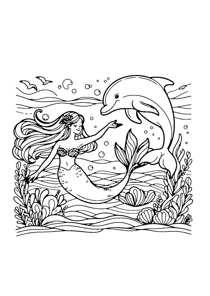 Meerjungfrau mit Delfin