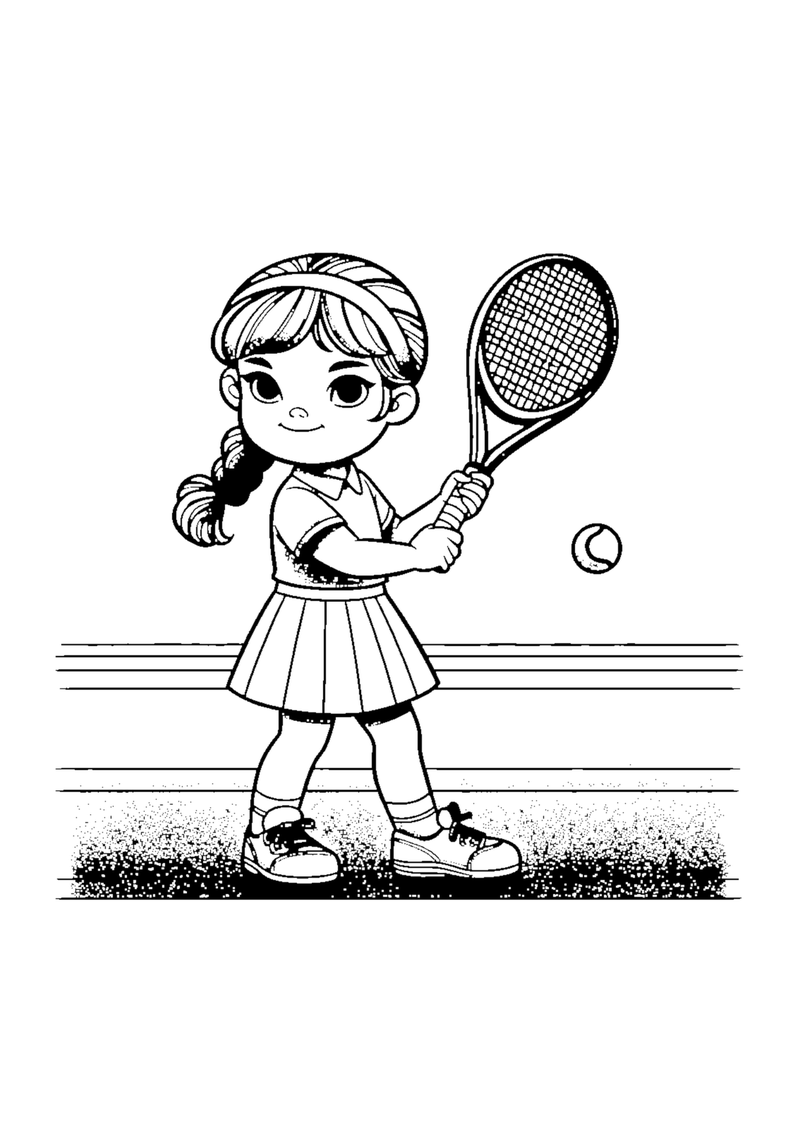 Mädchen spielt Tennis