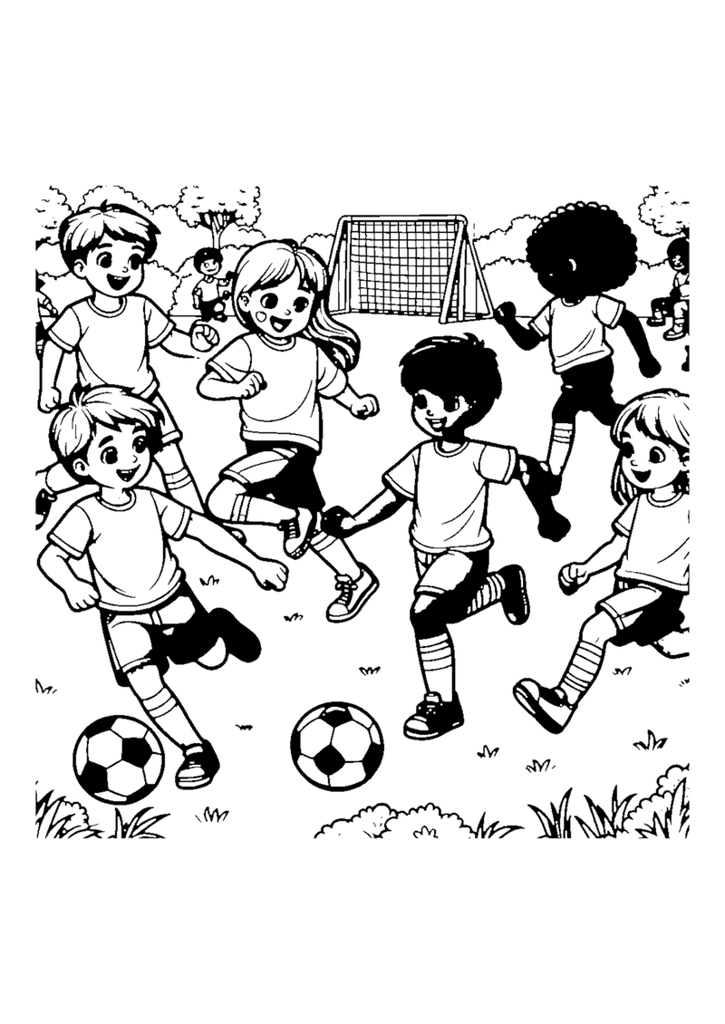 Kinder spielen Fußball