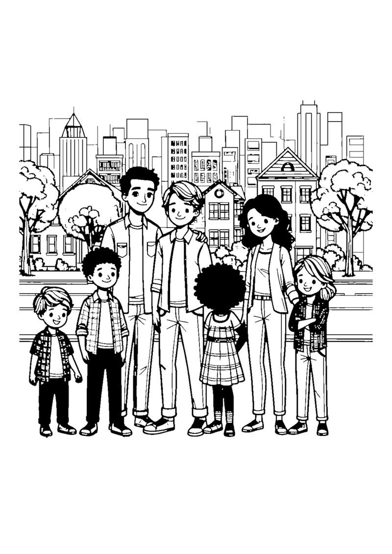 Familie in der Stadt