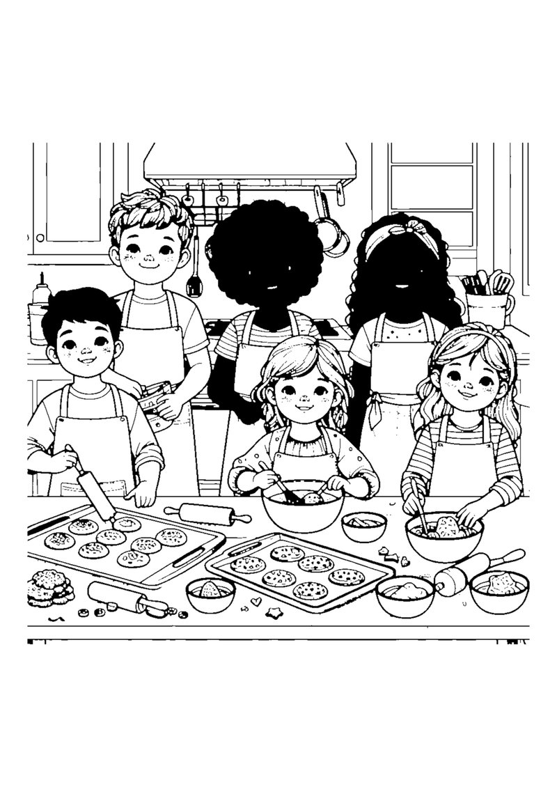 Kinder backen Plätzchen