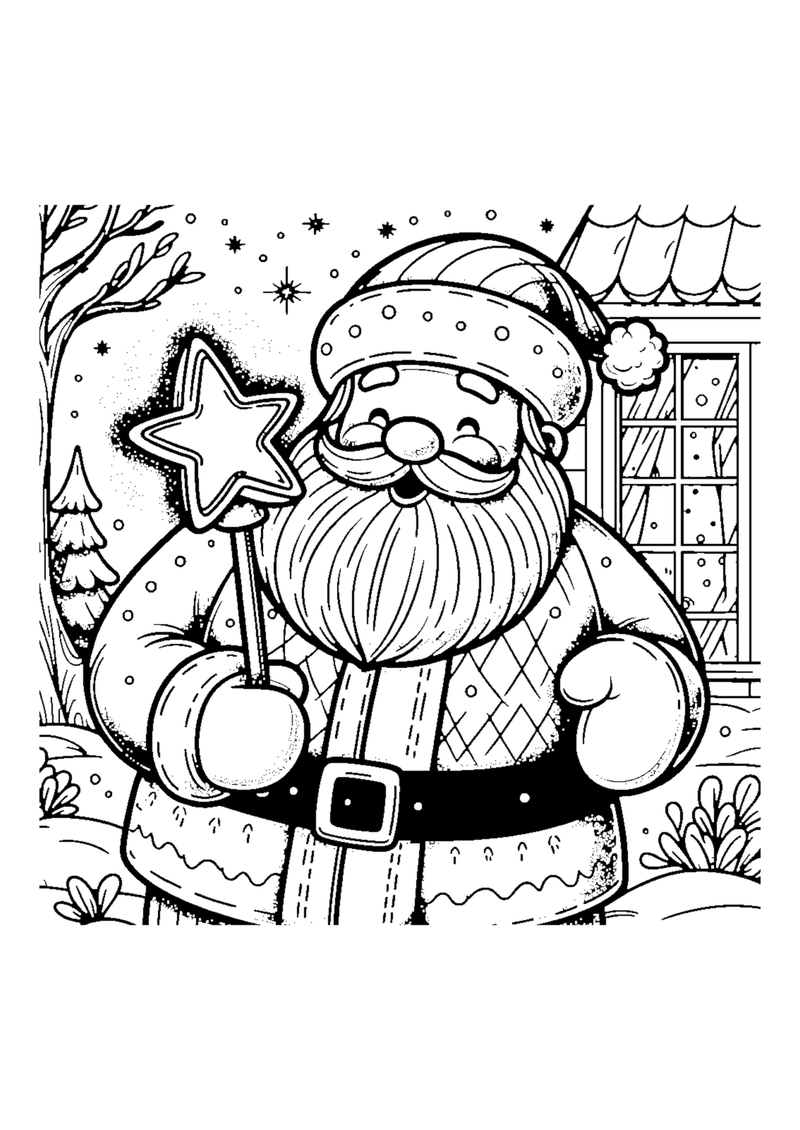 Weihnachtsmann mit Sternen