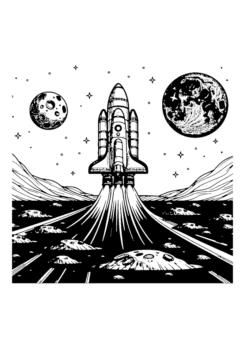 Rakete startet vom Mond